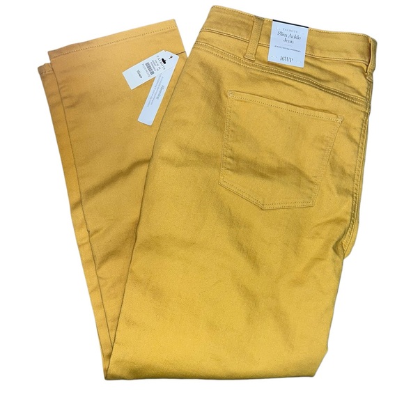 Talbots Pants - Talbots Yellow Gold Slim Ankle Jeans Size 16WP
